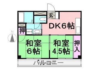 エメラルド西難波【203号室】の間取り