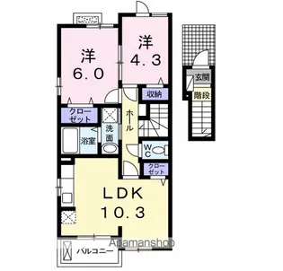 カーサ・ドルミーレⅡ【2階】の間取り