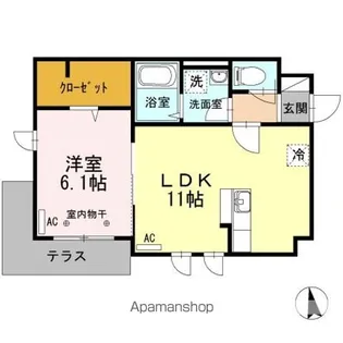 東京都新宿区東五軒町【アパート】の間取り