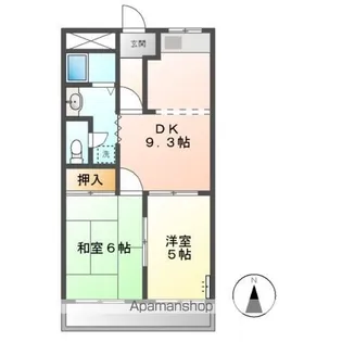 岐阜県羽島郡笠松町長池【アパート】の間取り