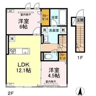 TORISIA青森中央【2階】の間取り