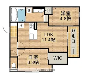 ロイズパレス中百舌鳥WEST【103号室】の間取り