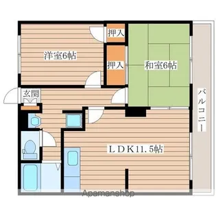 宮城県仙台市青葉区栗生3丁目【アパート】の間取り