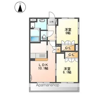 ブリリアントガーデンB【2階】の間取り