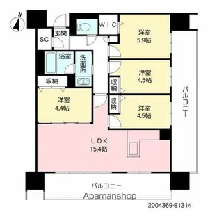 照葉クロススタイル【13階】の間取り