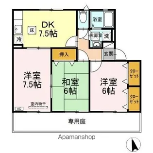 エステート原尾島【1階】の間取り