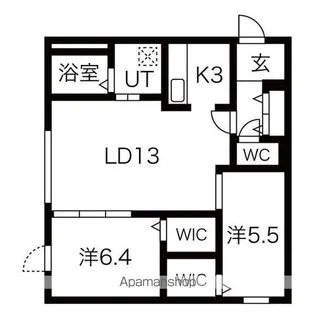 ブルーイング平岸【4階】の間取り