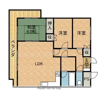 南部マンション【6階】の間取り