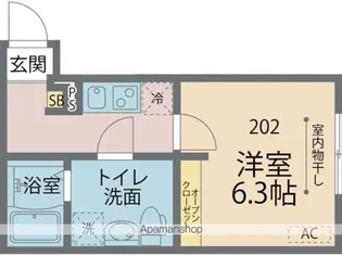 カインドネス海老名【202号室号室】の間取り