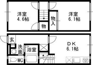 レオパレス広田【115号室】の間取り