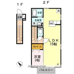 ハイム M・Y A【2階】の間取り