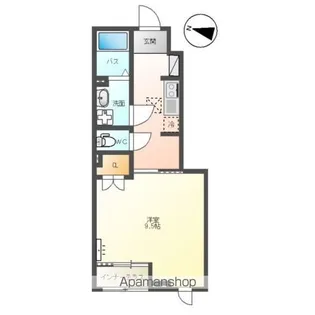 新潟市中央区鳥屋野アパート【1階】の間取り