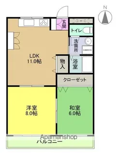 森谷マンション【202号室】の間取り