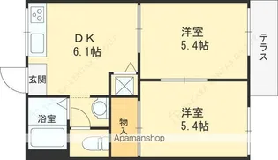 トキワハイツA棟【A202号室】の間取り