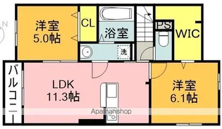 ロータス川宮3【2階】の間取り