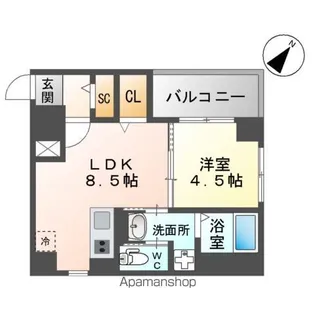 カーサ・フェリーチェ平尾【4階】の間取り