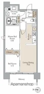 レジディア仙台北四番丁プレイス【10階】の間取り