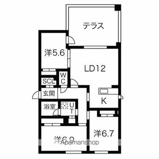 RESIDENCE SHINMEI MIYANOMORI【1階】の間取り