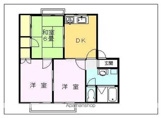 グリーンハイツ森岡【A101号室】の間取り