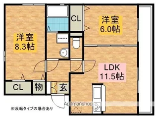 サニーハイツ平田【202号室】の間取り
