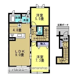 シャーメゾンMUKUROJIコート【2階】の間取り
