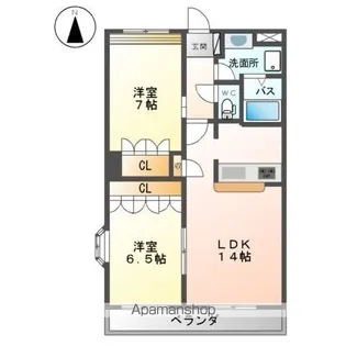 OCEAN VIEW 202 (オーシャンビュー)【4階】の間取り