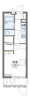 レオパレス大黒【110号室】の間取り