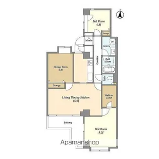 パークサイド碑文谷【1階】の間取り