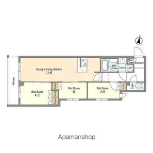 東京都練馬区中村3丁目【マンション】の間取り