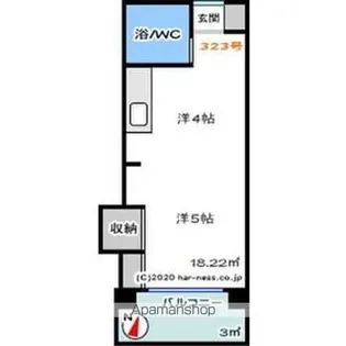 プラザハイツ24【323号室】の間取り