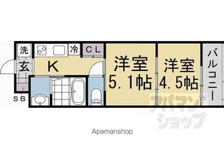 アドバンス京都リエートI【303号室】の間取り