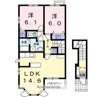 スプレン ディード B【2階】の間取り