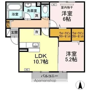 フェリーチェ A【2階】の間取り