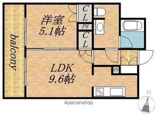 ラフィネタワー札幌南3条【7階】の間取り