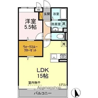 メゾンシャルマン【2階】の間取り