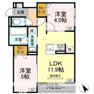 Asset−Court元横山町【3階】の間取り