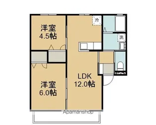 2LDKの間取り画像