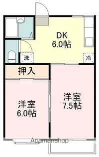 エスライトヒルズB【1階】の間取り