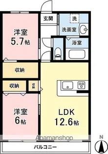 ウエストコート六軒【1階】の間取り