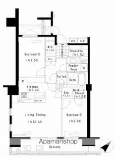 東京都新宿区北新宿4丁目【マンション】の間取り