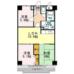 エスポワール小金井【6階】の間取り