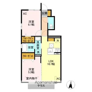 ウィット ジョージアン【1階】の間取り