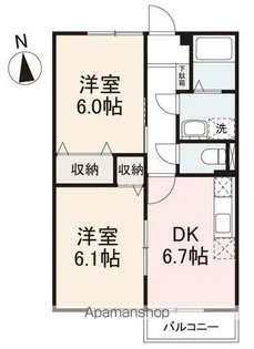 ニューエルディム今里【2階】の間取り
