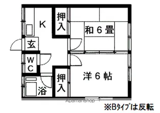 コーポ芦ノ口【B号室】の間取り