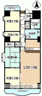 たいらニューカースル【401号室】の間取り