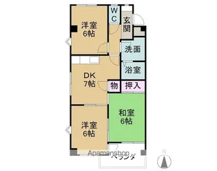 ハイリッジ牧野【3階】の間取り