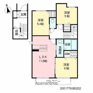 ヴィラ・シャーメゾン【2階】の間取り