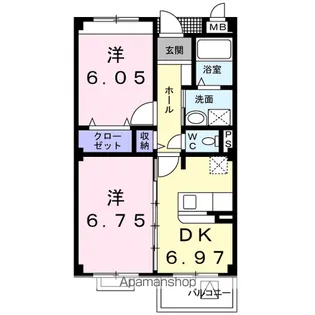 サニーセトル弐号館【3階】の間取り