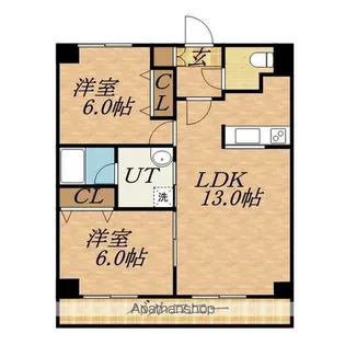 リルバ野幌【10階】の間取り