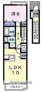 ラ・フルール【202号室】の間取り